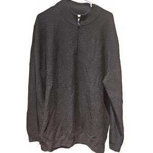 Joseph Abboud  Half Zip Merino Wool  Chocolate Brown Mock Neck Sweater  XXL